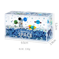 Papier huile liquide en cristal acrylique, artisanal, blanc, poids de forme Rectangle, liquide flottant, espace mystérieux