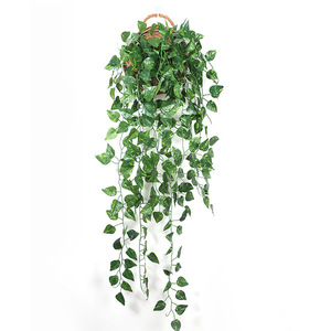 Plante artificielle Pothos suspendue avec feuilles vertes tombantes, décoration intérieure, lot multi-pièces, vigne hautement réaliste - Product Image 6