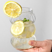 Gobelet en verre personnalisé, gobelet en verre ondulé, gobelet pour boissons froides, gobelet à lait, matériau en borosilicate haute résistance à la chaleur