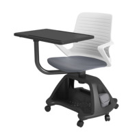 Chaise et pupitre de classe populaires avec roulettes, base trépied Node, chaises et pupitres pour l'université