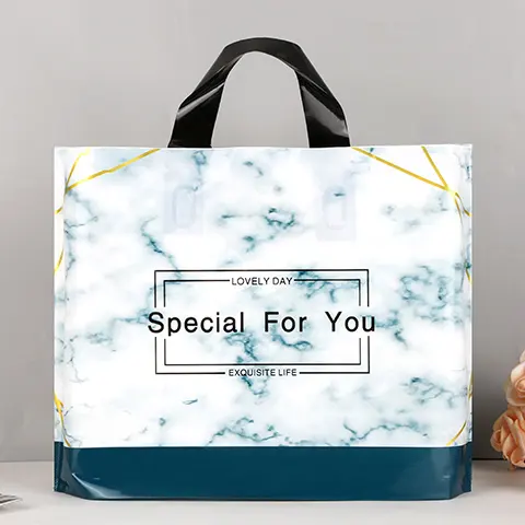 custom eco friendly recyclable Pe plastic shopping bags plastic bag biodegradable with logo print