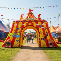 Arche gonflable de qualité commerciale sur le thème du cirque pour les grandes ouvertures, marathons, foires scolaires, événements festifs