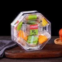 Boîte octogonale transparente en plastique PS avec logo et couleur personnalisés, épaisseur 1-2 mm, pour l'emballage de gâteaux, bonbons et boulettes de bœuf