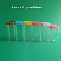 Bocaux carrés transparents en PET avec couvercle pour aliments pour bébés, biscuits de poisson, bonbons et conserves alimentaires