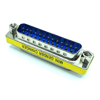 Adaptador cambiador de género Mini DB 25P macho a hembra tipo de conectores D-Sub