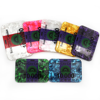 Bestrahlende Poker chips Rechteck Wert Casino Chips Texas Hold'em Poker Großhandel Acryl Poker Chips