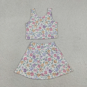 New Arrive Children Sports <b>Clothes</b> Baby Girls Kids Sleeveless Yoga <b>Clothes</b> Outfits Athletic Active Tops Shorts Skirt <b>Clothes</b> Set - Product Image 3