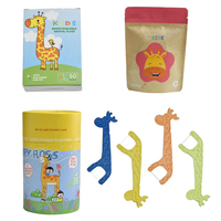 Kinder tandenstokers ecologisch afbreekbaar bamboe houtskool tandenflosspicks grappige fruit smaak giraf design