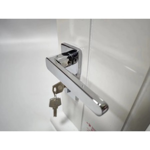 Ensemble de poignée de porte et de serrure en aluminium chromé argenté sur mesure pour portail, fabriqué en usine, quincaillerie intérieure - Product Image 2