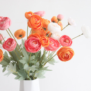 ดอกบัวประดิษฐ์ Kch ผ้าไหม 4 หัว สีขาว ส้ม แดง ชมพู สำหรับตกแต่งงานแต่งงาน ของตกแต่งอินสตาแกรม - Product Image 4