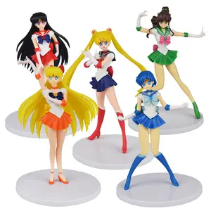 5 teile/satz Anime Mädchen Sailor Monde Figur Mit Box PVC Sammlung Modell Puppe Cartoon Figuren 18CM