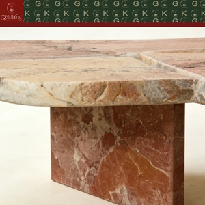 <span class=keywords><strong>Table</strong></span> <span class=keywords><strong>basse</strong></span> en marbre rose GOLDKING pour salon de luxe, forme irrégulière, polie, découpe sur mesure pour décoration moderne, meubles en pierre - Product Image 4