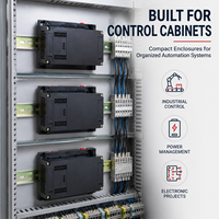 Boîtier de commande électronique industriel en ABS/PC pour rail DIN, protection IP54 durable