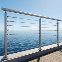 Système de garde-corps en câble avec treillis métallique en acier inoxydable de qualité marine et alliage d'aluminium, noir contemporain, pour jardin et cour