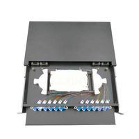 Pexint rak pasang ODF 1u 24 port FTTH grosir dengan 24 SC atau 48 LC konektor dupleks harga pabrik Panel Patch serat optik