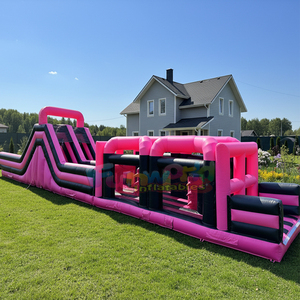 Castillos inflables gigantes para fiestas infantiles al aire libre, parque de juegos inflable con obstáculos para adultos. - Product Image 6
