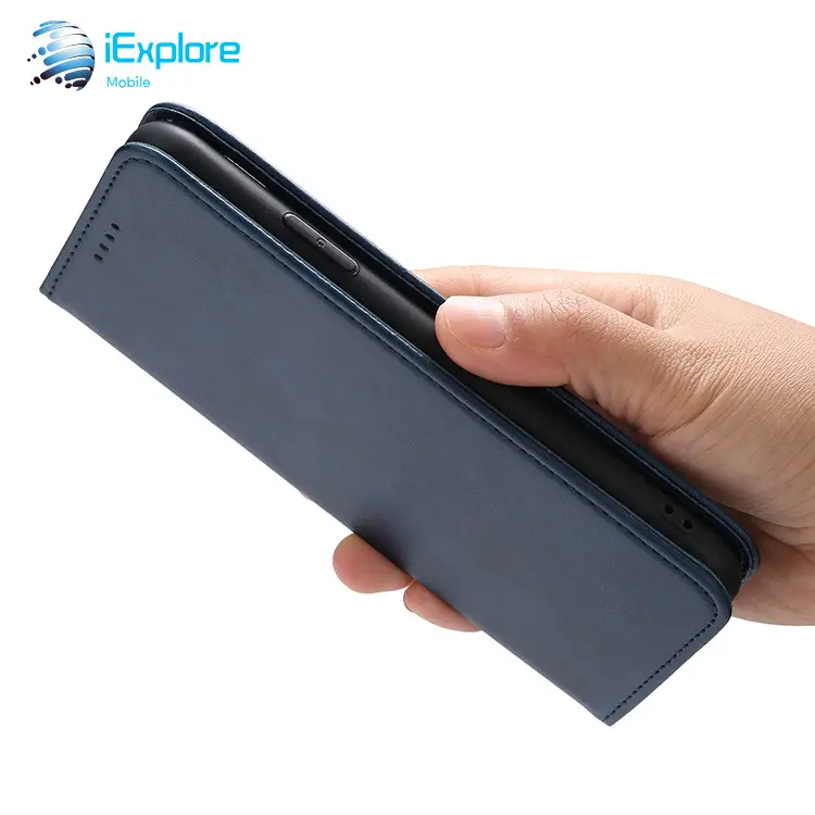 iExplore flip cover strong magnet Genuine leather case for Samsung S22 card slot wallet tpu phone case for iPhone 13 PRO MAX