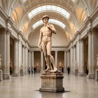 Statue de David en marbre sculptée à la main, personnalisable, pour la décoration de la salle du musée classique de la Renaissance