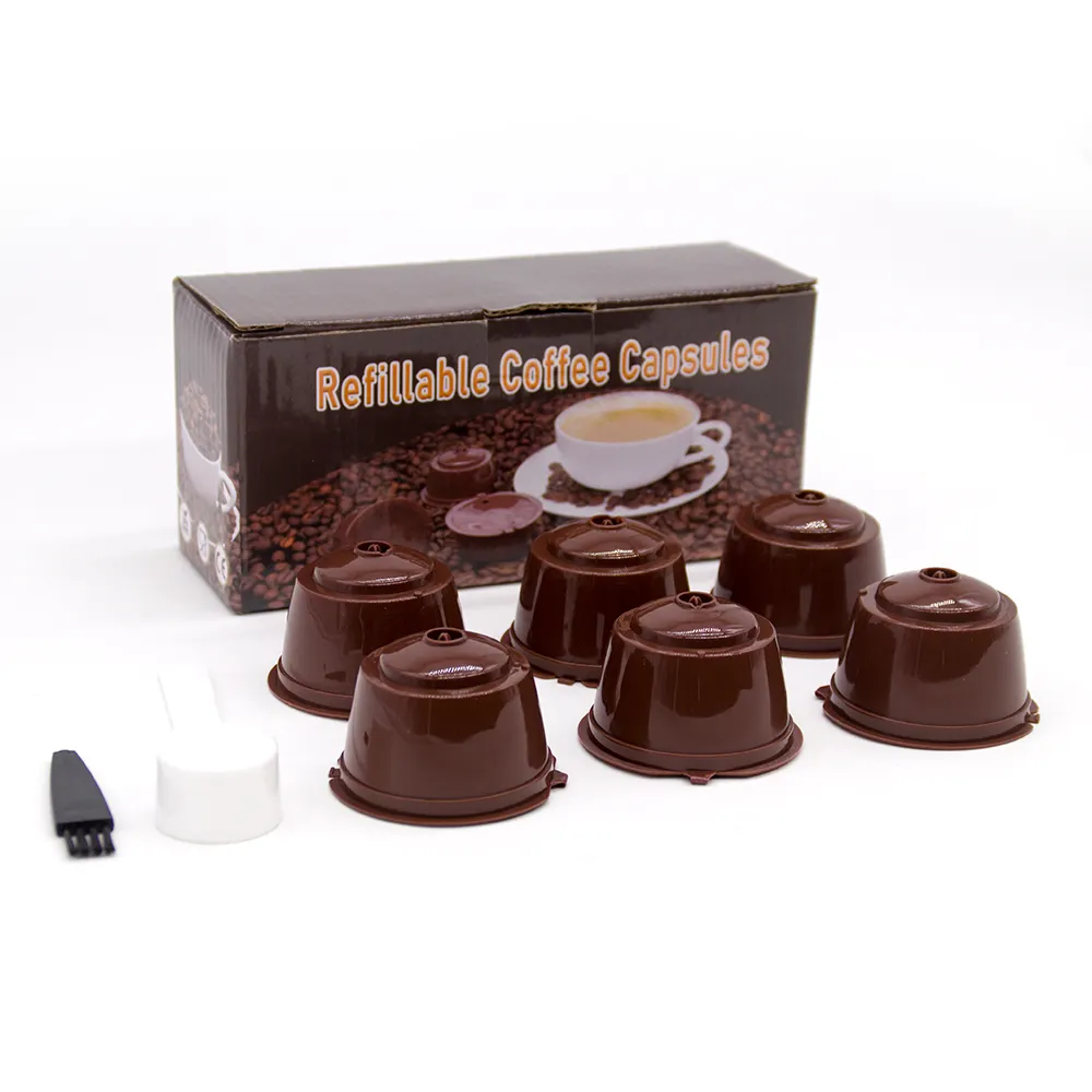 6PCS Refillable Coffee Capsule for DOLCE GUSTO Reusable Coffee Cup Coffee Filter Pods