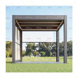Gazebo rétractable en aluminium de haute qualité 5x3 6x3 4x5 6x4 7x4 Pérgola Bioclimatique <span class=keywords><strong>Pergola</strong></span> étanche pour arrière-cour de jardin - Product Image 6