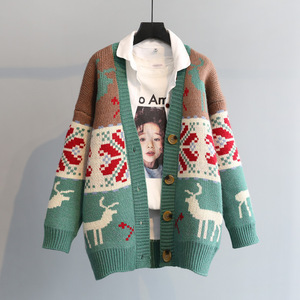 Cappotto Jacquard in stile coreano spesso e <span class=keywords><strong>Cardigan</strong></span> invernale in pizzo floreale primavera e autunno maglione da esterno - Product Image 5