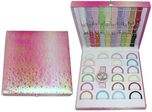 New Design Custom <strong>Interchangeable</strong> <strong>Watch</strong> Bands Girls Gift <strong>Set</strong> Beautiful Printing Box Changeable Belts Colors Women <strong>Watches</strong> - Product Image 4
