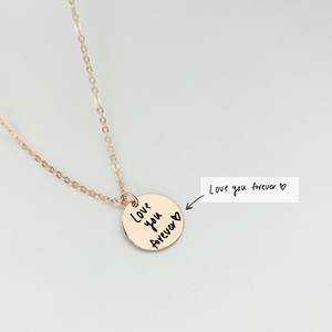 Collana di nuova moda vera e propria collana per scrivere a mano collana disco regalo personalizzato per la mamma - Product Image 6
