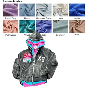 Conjunto Deportivo Unisex Vintage con Lavado Ácido y Efecto Desgastado, de Tres Capas, con Parches Personalizados Bordados, Pantalones Deportivos y Sudadera con Capucha, Tallas Grandes, Maternidad - Product Image 2