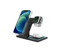 1 chargeur magnétique pliable sans fil 15w avec logo personnalisé 3 en 1 support de station magnétique pour iPhone samsung pour apple Watch airpods