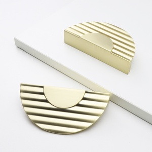 Kenop pintu lemari dapur Semi bundar, kenop pintu lemari kabinet bulat Emas cantik ringan - Product Image 4