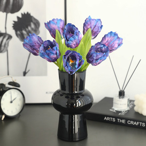Tulipanes Artificiales de Plástico y Seda, Alta Simulación, Decoración para Bodas y Hogar, Estilo Moderno, Multicolor, Tallo Individual - Product Image 3