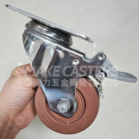 3 "4" 5 "Inch Acier Inoxydable SUS 304 Roulettes Roues Frein Pivotant 280 ° Résistant Aux Hautes Températures Roulette Industrielle Personnaliser 316