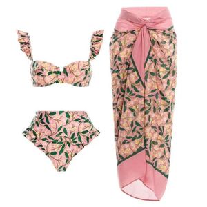 2023 nouveau Design taille haute Bikini ensemble pour femmes à volants couvrir maillots <span class=keywords><strong>de</strong></span> <span class=keywords><strong>bain</strong></span> maillots <span class=keywords><strong>de</strong></span> <span class=keywords><strong>bain</strong></span> - Product Image 2