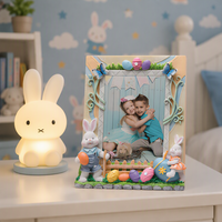 Cadre photo en résine de lapin de Pâques pour photo de 5 x 7 pouces
