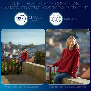 Lente dual 4MP CMOS Cámara de red solar para exteriores 4G LTE Inalámbrico 12X Zoom digital híbrido Audio bidireccional Visión nocturna Nube amplia - Product Image 3