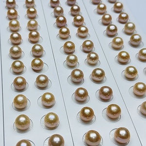 Hạt ngọc trai nước ngọt Edison tròn màu đào 11-12mm, màu tự nhiên, hạt rời, được ghép đôi để làm đồ trang sức - Product Image 5