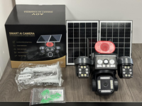 Caméra solaire AOV V560 4 objectifs 8MP 4G, zoom numérique 12X, détection humanoïde par IA, enregistrement 24h/24 et 7j/7, caméra de sécurité extérieure HE