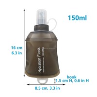 Gourde d'hydratation sans BPA 150ml 250ml 500ml, bouteille d'eau pliable, gourde souple pliable en TPU pour le camping et les voyages