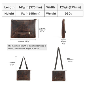 <span class=keywords><strong>Funda</strong></span> de Viaje para Portátil de Cuero Genuino de Gran Capacidad de <span class=keywords><strong>14</strong></span> <span class=keywords><strong>Pulgadas</strong></span> con Cierre de Cremallera para Macbook Pro, para Dell, <span class=keywords><strong>HP</strong></span>, para Hombre - Product Image 4