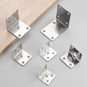Supports d'angle en acier inoxydable à 90 degrés, supports d'étagère à angle droit, connecteurs renforcés, accessoires de quincaillerie pour meubles - Product Image 2