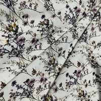 Tissu en crêpe de polyester imprimé motif floral, vendu au mètre, échantillons gratuits, vente en gros