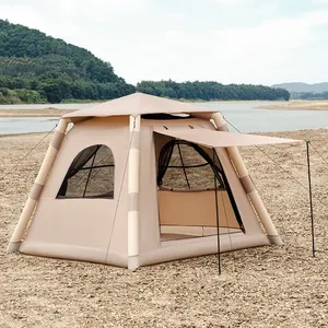 Ultralight açık plaj parkı aile hafif PVC hava direği çerçeve şişme kamp çadırı