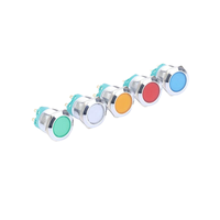 Bouton-poussoir décoratif en laiton chromé de 22 mm, 1NO1NC, momentané, 5A, IP67, à souder, pour interphone de porte de luxe