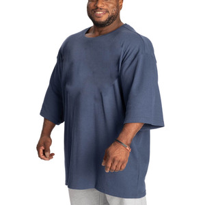 Camisetas de gimnasio para <span class=keywords><strong>hombre</strong></span> de talla grande al por mayor camisetas deportivas de entrenamiento de gran tamaño de algodón acanalado cubierta de cuello de bomba de entrenamiento de secado rápido sólido - Product Image 3