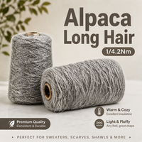 Fil à tricoter extensible et durable, léger, doux et moelleux, couleur personnalisée OEM, style alpaga à poils longs 1/4.2 Nm