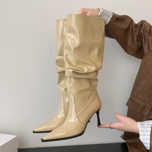 รองเท้าบูทสไตล์ตะวันตกสำหรับผู้หญิง แฟชั่น Damen Winkle ดีไซน์ทันสมัย ส้นบาง - Product Image 3