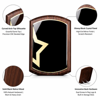 Plaque de récompense personnalisée en bois de noyer noir, plaque de certificat cintrée, plaque d'autorisation de concessionnaire, cadeau de reconnaissance pour bureau, vente en gros