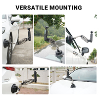 Stabilisateur vidéo multifonctionnel avec bras amortisseur de chocs pour DJI Osmo Pocket 3, trous de montage 1/4'', support voiture et pour caméra d'action 360°