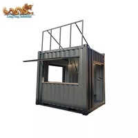 Kiosque de café en conteneur maritime personnalisable de 10 pieds avec fenêtre escamotable et cadre de signalisation sur le toit pour stand de restauration rapide en extérieur