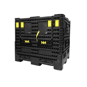 Large shipping pallet box for warehouse storage and transportation foldable